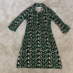 Preloved DVF Green & Black Print Dress!